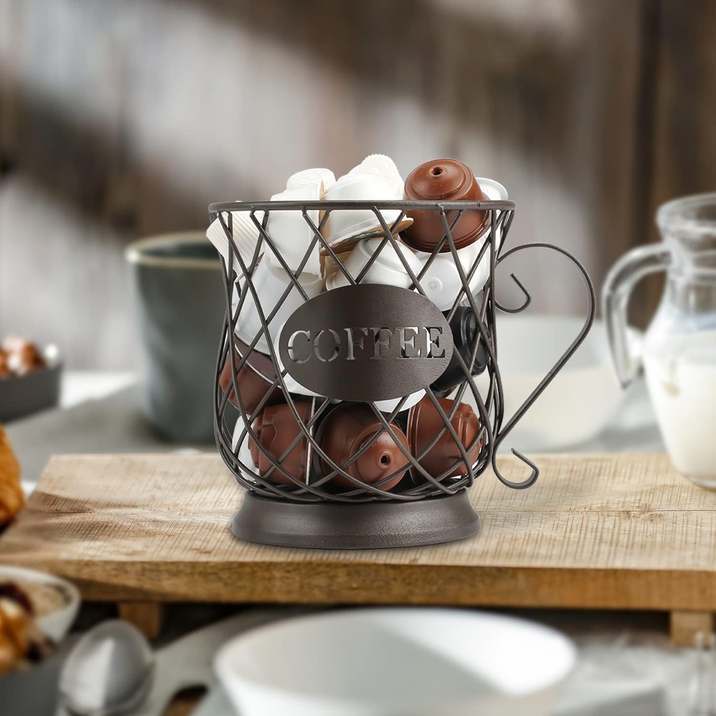 TreeLen Coffee K Cup Holder, K Pod Storage Organizer, Keurig Cup Holder for Countertops, Kcup Holders for 35 K cups – Matte Bronze