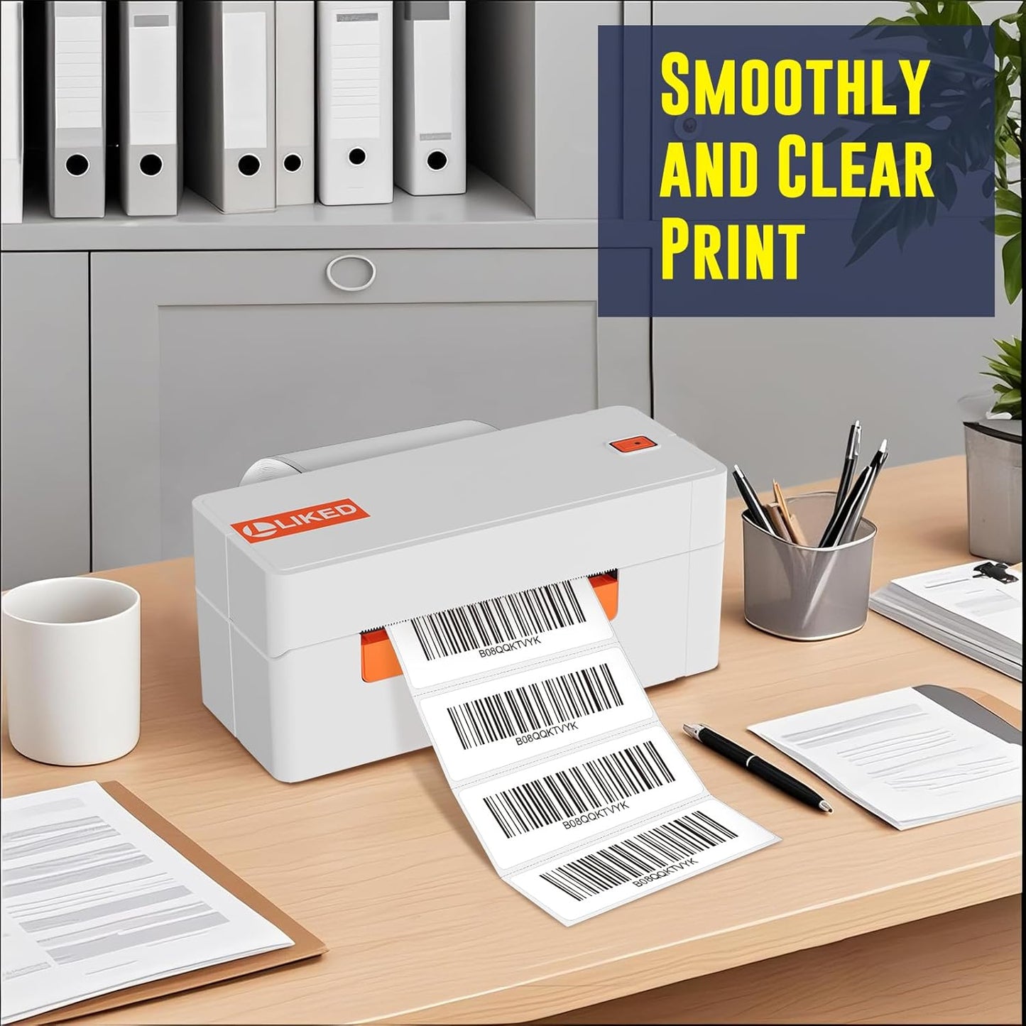 L LIKED 3" x 1" Direct Thermal Labels, Permanent Adhesive Barcode Shipping Label & Compatible with Rollo, Zebra and Other Desktop Printers (12 Rolls, 16800 Labels)