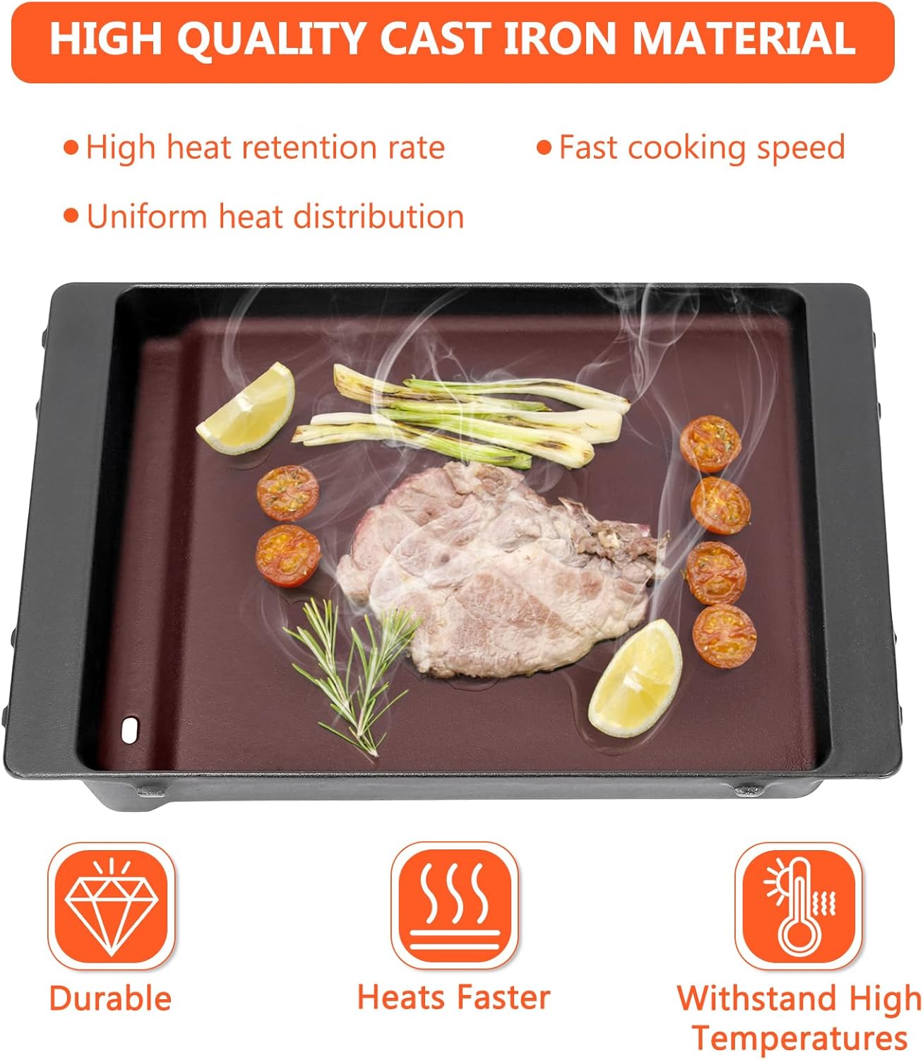 Grill Parts for Weber Spirit 300/400 & GS4 Spirit II 300 Series, Spirit E310, Spirit II E310, E/S315 E330 E425, Genesis Silver Gold B/C Grill -7658 grill griddle for Weber Spirit e310 Parts, Cast Iron