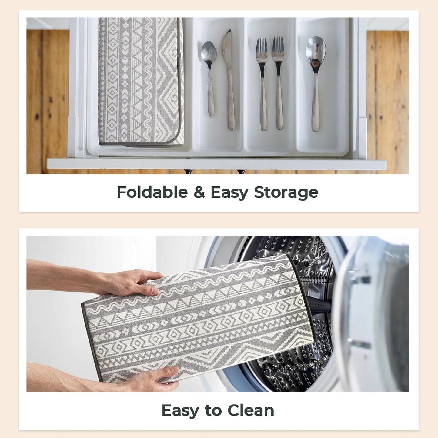 FRESHMINT Printed Dish Drying Mats for Kitchen Counter 2 Pack Absorbent Reversible Drying Mats Microfiber Kitchen Countertop Protector Dishes Drying Pad Extra Large 18"x24" Dish Mat