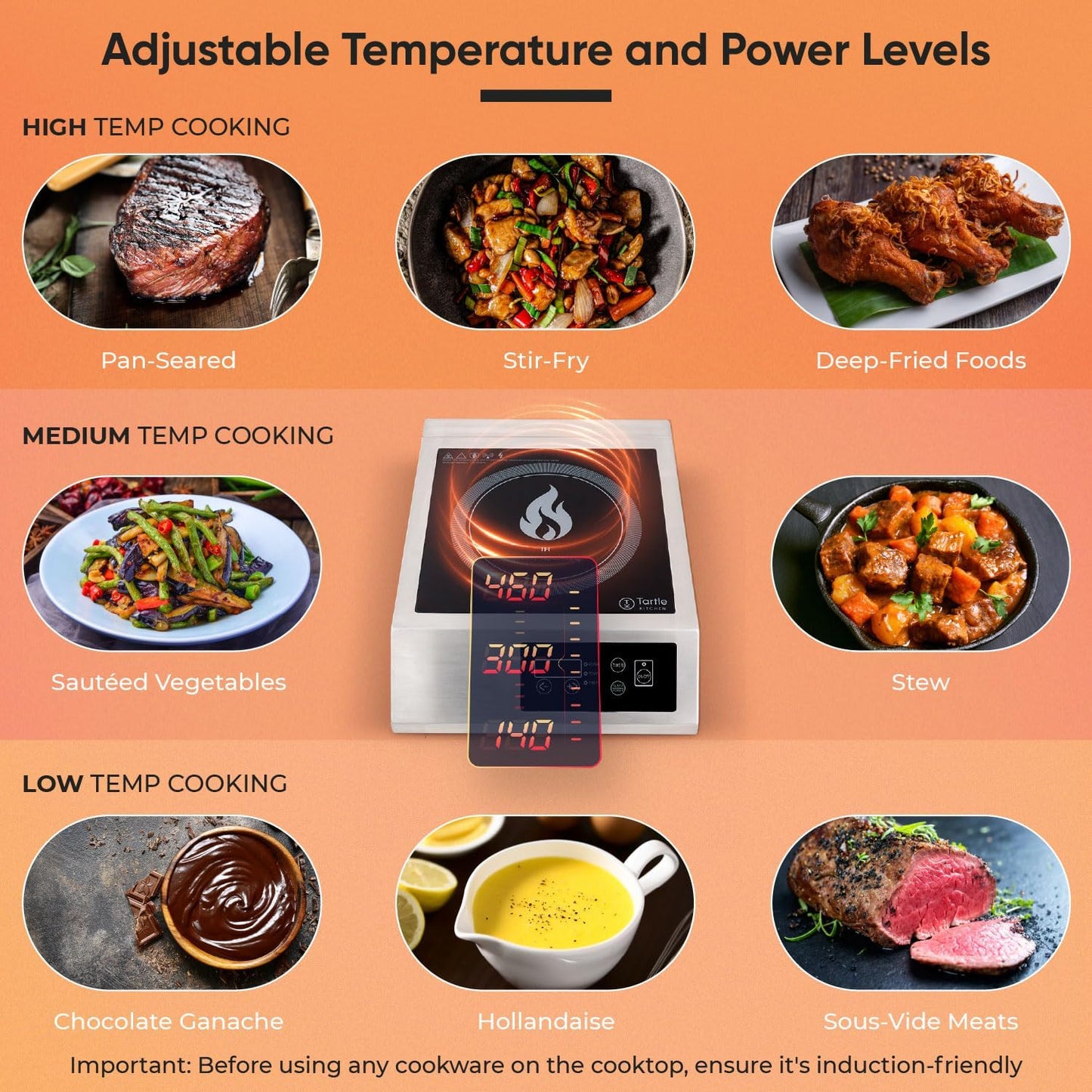 Commercial Induction Cooktop Burner - Professional 3400W 240V Induction Cooker Countertop Burners with Wider 9" Coil & 5 Cooling Fans - Portable Stainless Steel Electric Magnetic Range Stove Top