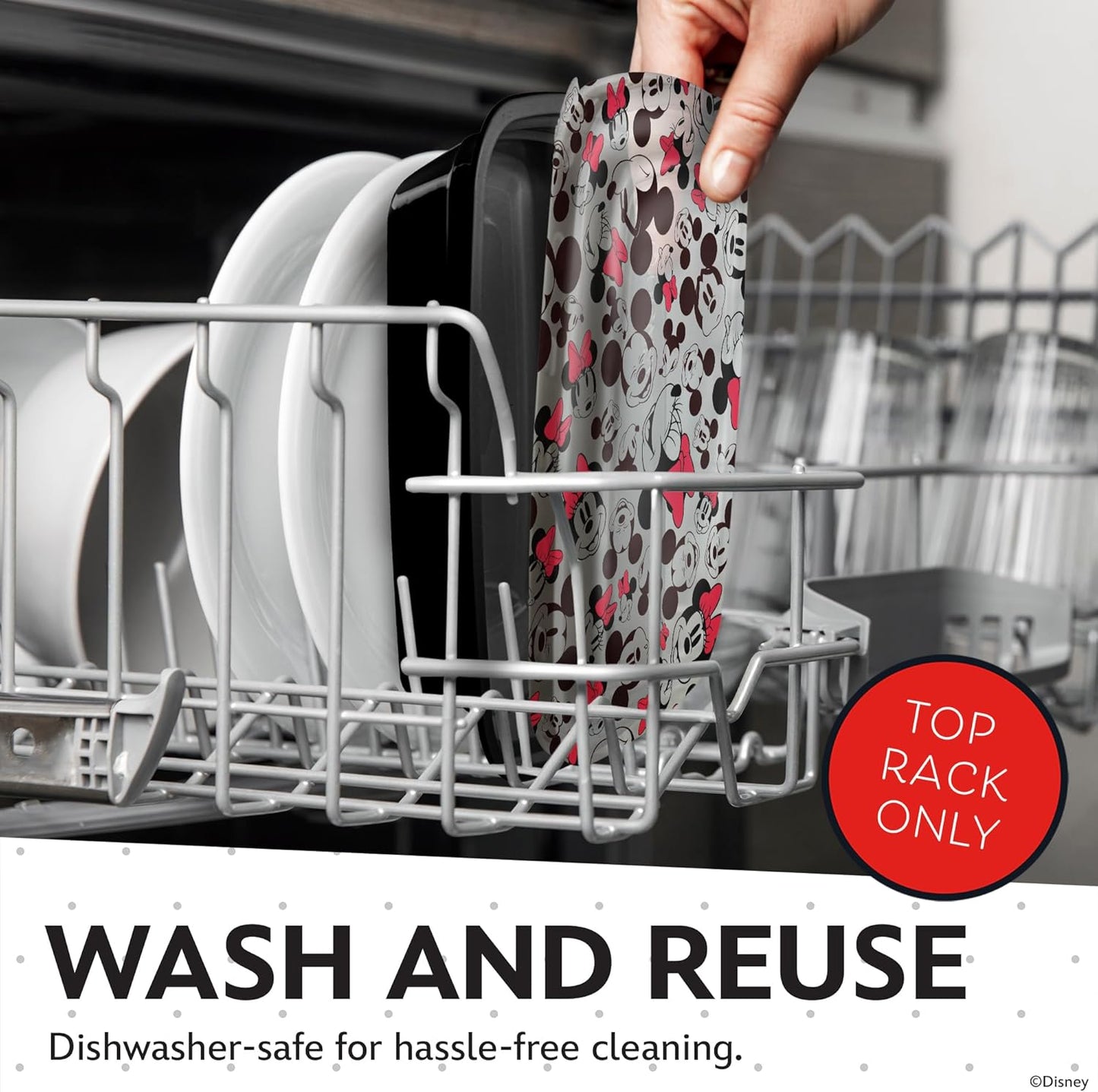 Disney Meal Prep Containers - 20-Piece Reusable Food Containers with Lids - Freezer, Microwave & Dishwasher Safe - Featuring Mickey & Minnie, Lilo & Stitch