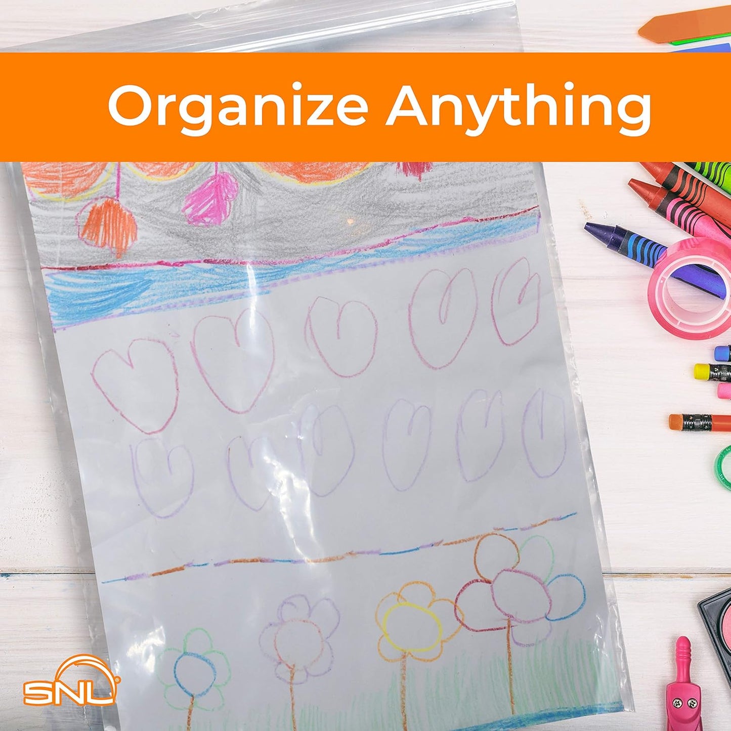 SNL Quality Zipper Lock Reclosable Clear Disposable Plastic Bags, Strong | Assorted Large Bag Sizes - 6" X9", 8" X 10", 9" X 12", 10" X 13" - 2 MIL - 400 Bags