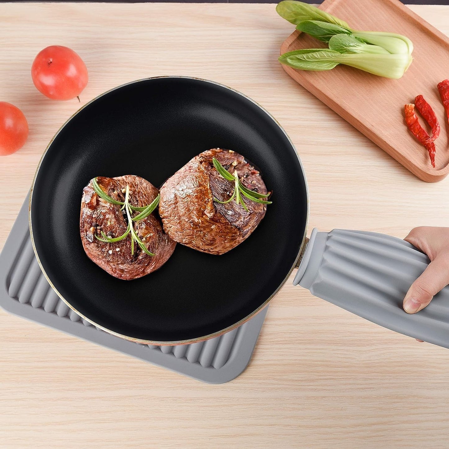 Silicone Trivet Mat-Trivets for Hot Pots&Pans-Hot Pads for Kitchen-Versatile Trivets for Hot Dishes-Heat Resistant Mats for Counter&Table, Silicone Pot Holders Drying Mat (9x12) Pack 2 Teal