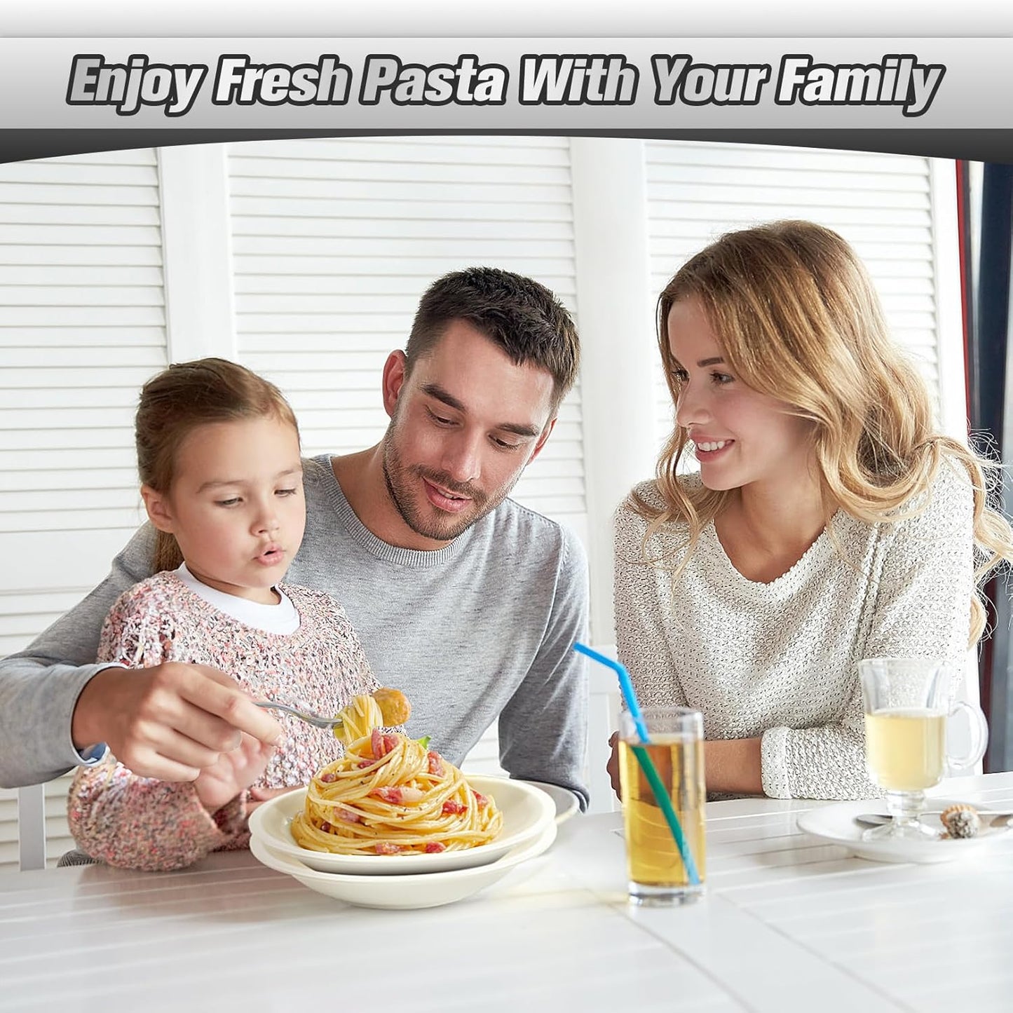 Sailnovo Pasta Maker Machine, 180 Roller Pasta Maker, 9 Adjustable Thickness Settings 2-in-1 Noodles Maker with Rollers and Cutter, Perfect for Spaghetti, Fettuccini, Lasagna or Dumpling Skin Silver