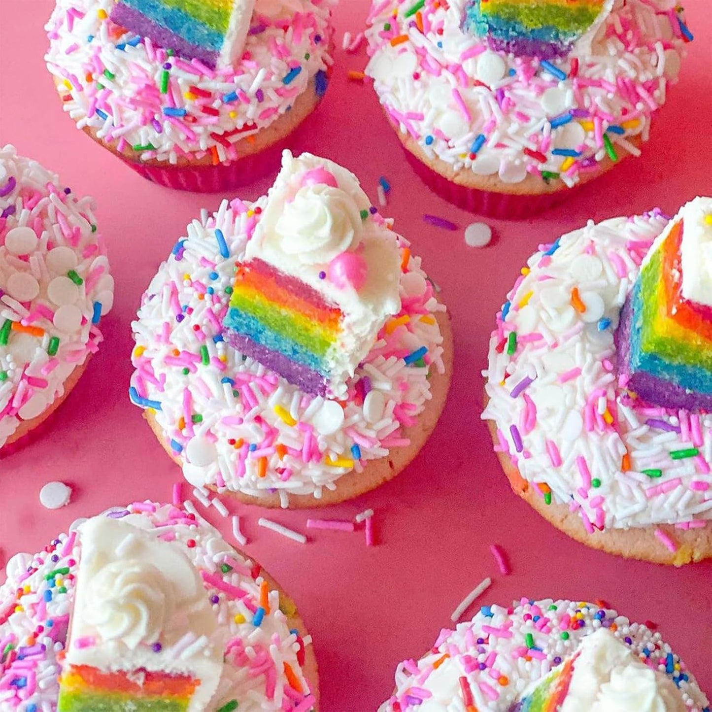 Fancy Sprinkles Animal Crackers Sprinkles, Real Sugar, For Ice Cream, Cookies, Cakes, Cupcakes, Dessert Decorating, Pink & Rainbow Sprinkles (0.5c)