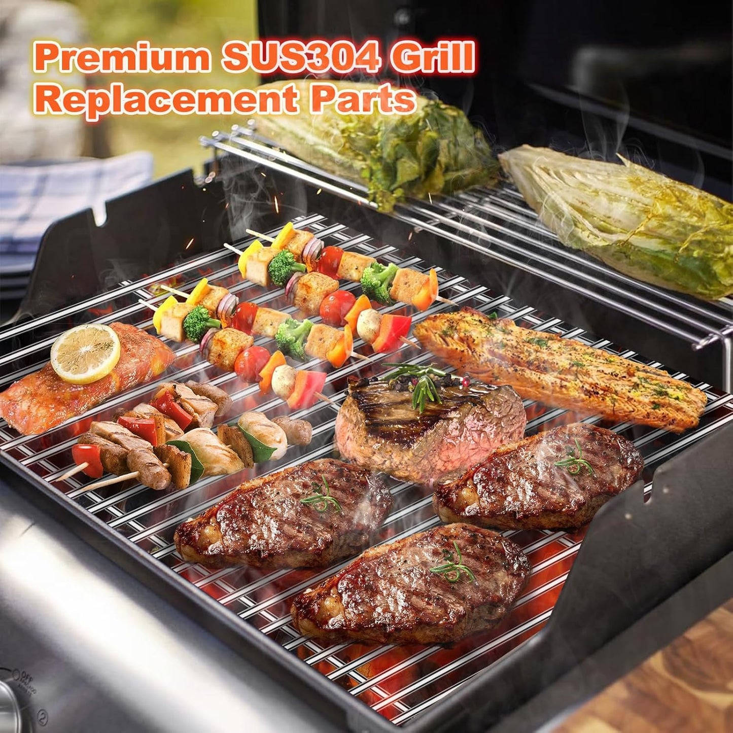 Stainless Steel 66095 Grill Grates 66032 Flavorizer Bars for Weber Genesis 2 Grill Parts 66795 Heat Deflector for Weber Genesis ii E-310 E-315 E-335 S-335 300 Series GS4 Replacement Parts