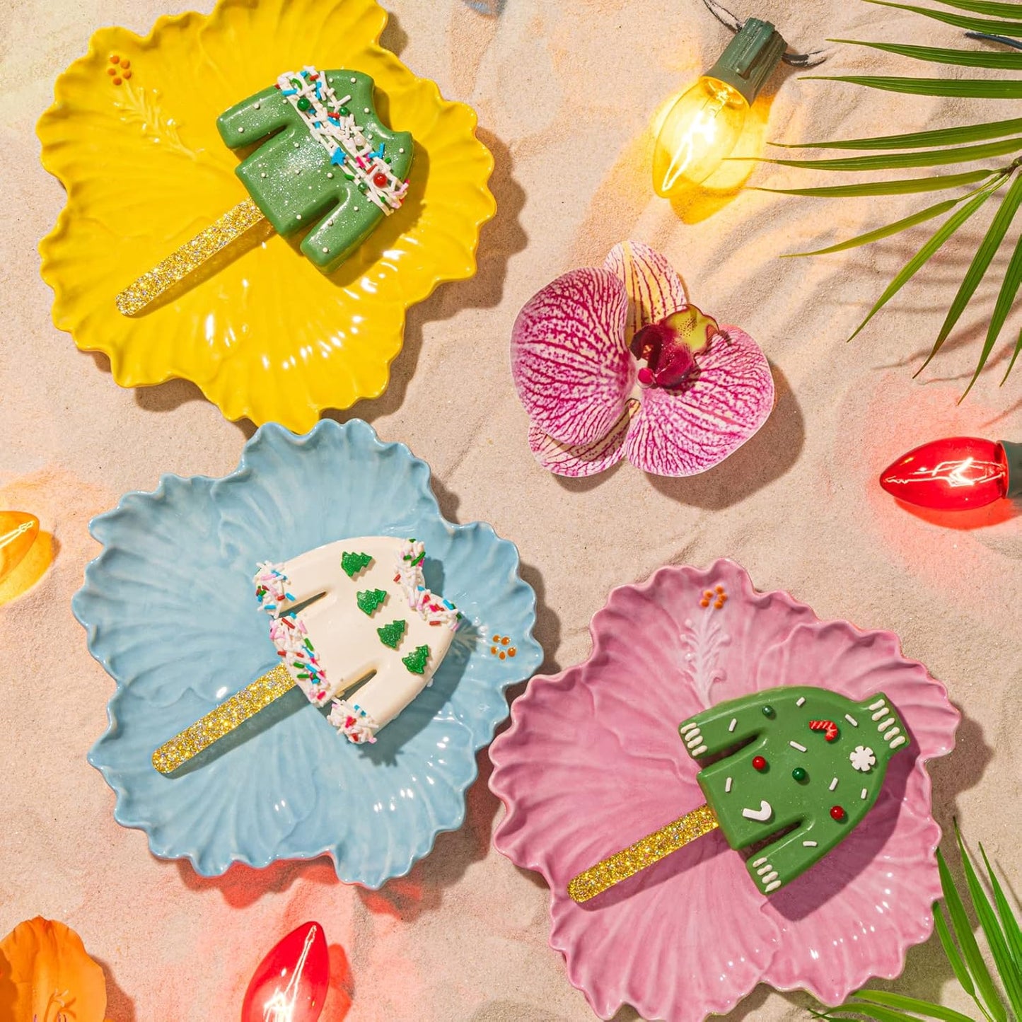 Fancy Sprinkles Ugly Christmas Clark Sweater Baking Mold, 4 Cavities Reusable Silicone, Dessert Decorating, Includes 8 Gold Glitter Acrylic Sticks (13.8” W x .7” H x 4.4” D)