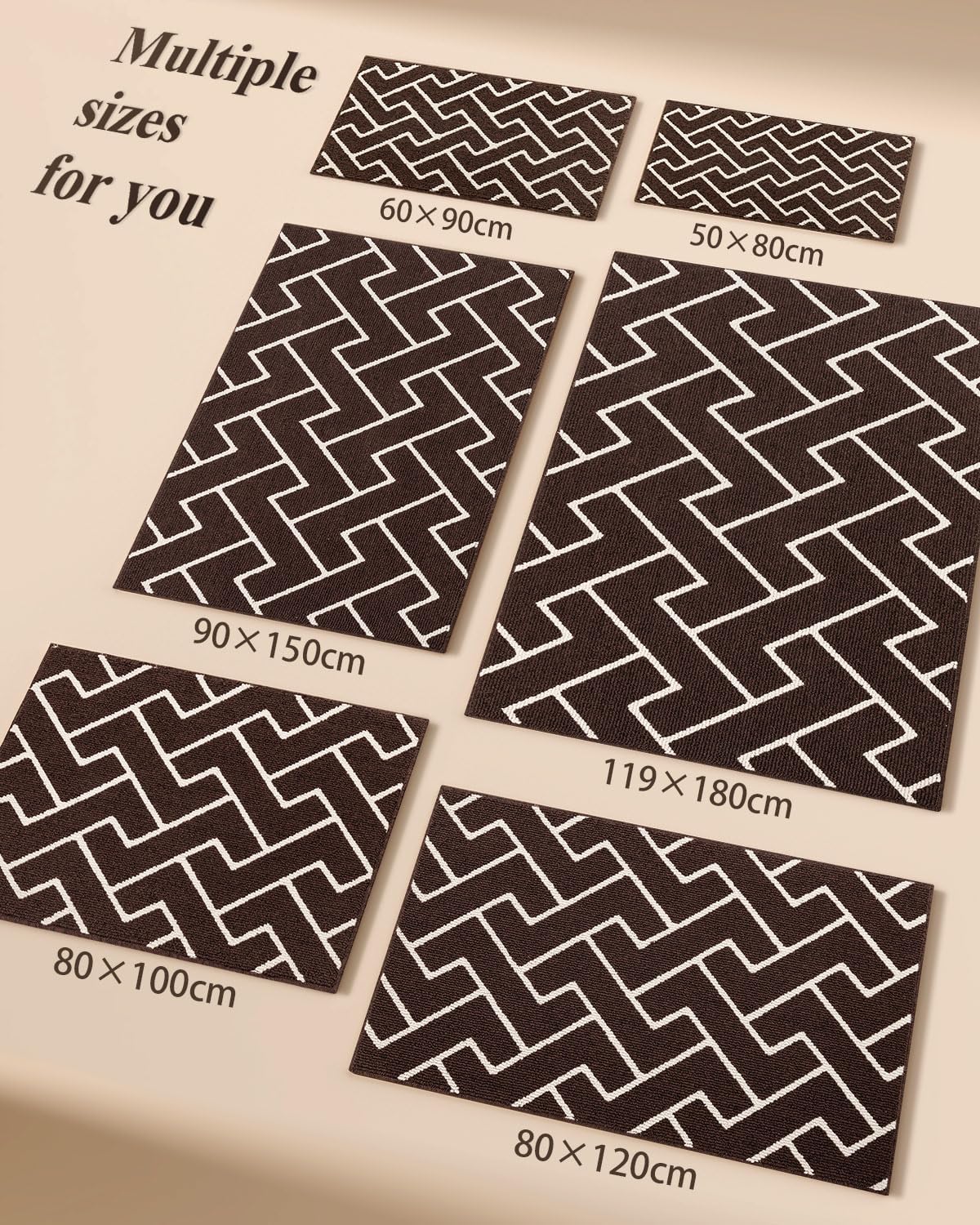 hicorfe Kitchen Rugs and Mats,Kitchen Mats for Floor,24"x35" Non Slip Runner Rug,Absorbent Resist Dirt Comfort Standing Mat Machine Washable for Entryway,Hallway,Front of Sink(Dark Brown)