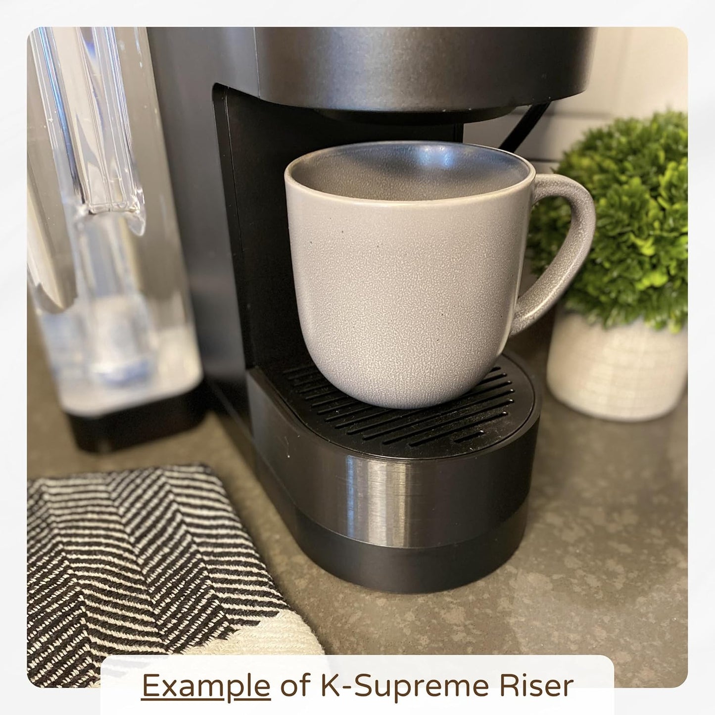Drip Tray Mug/Cup Riser Made for the Keurig to Reduce Splashes - Riser Only (Gray, K-Supreme 1.25 Inches Tall)