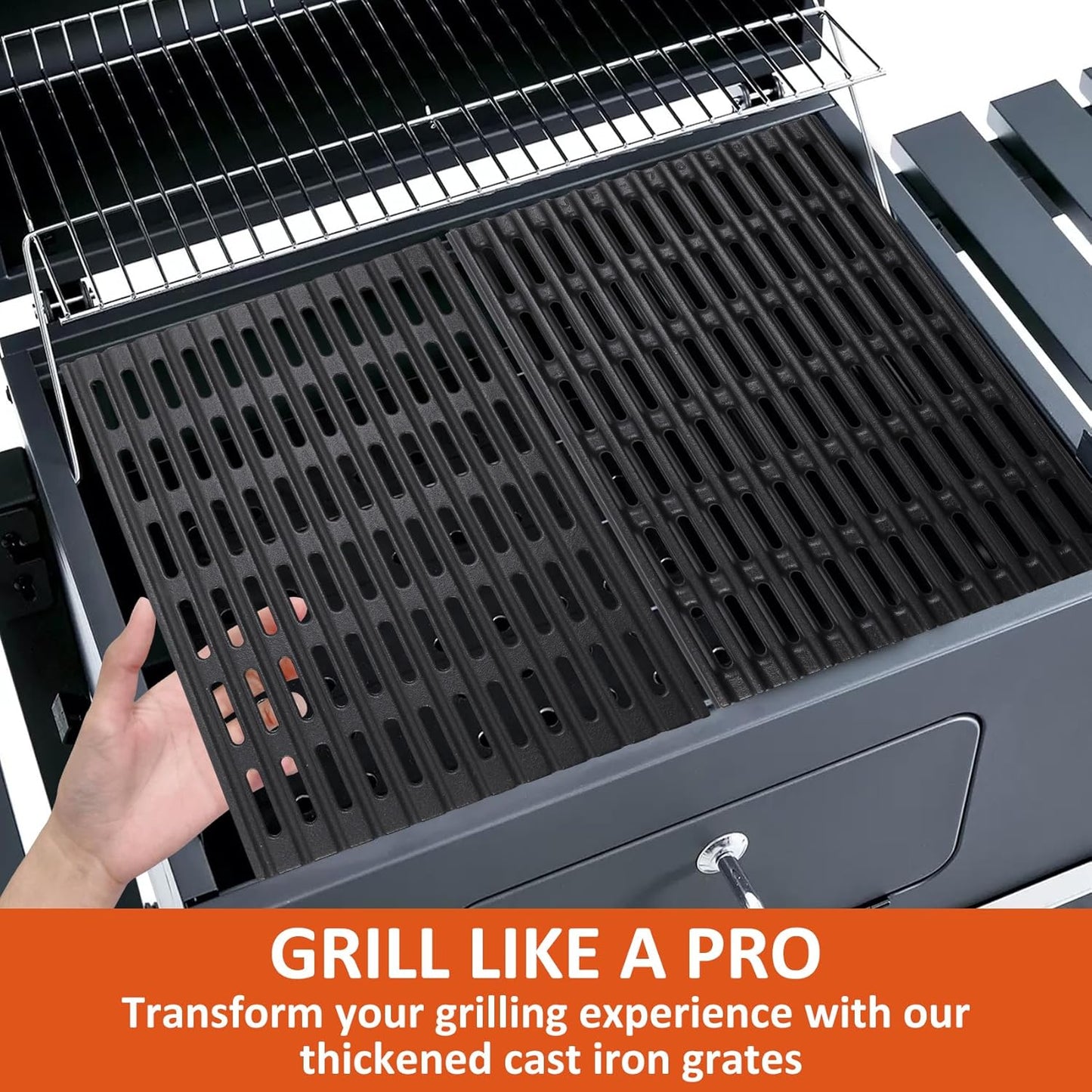 SafBbcue Upgrade 720-0830H Grill Grates for Nexgrill 720-0888N 720-0830A 720-0670C 720-0888S 720-0783EH 720-0888 720-0783W Charbroil 463449914 463446015 Grill Parts Heacy-Duty Cast Iron