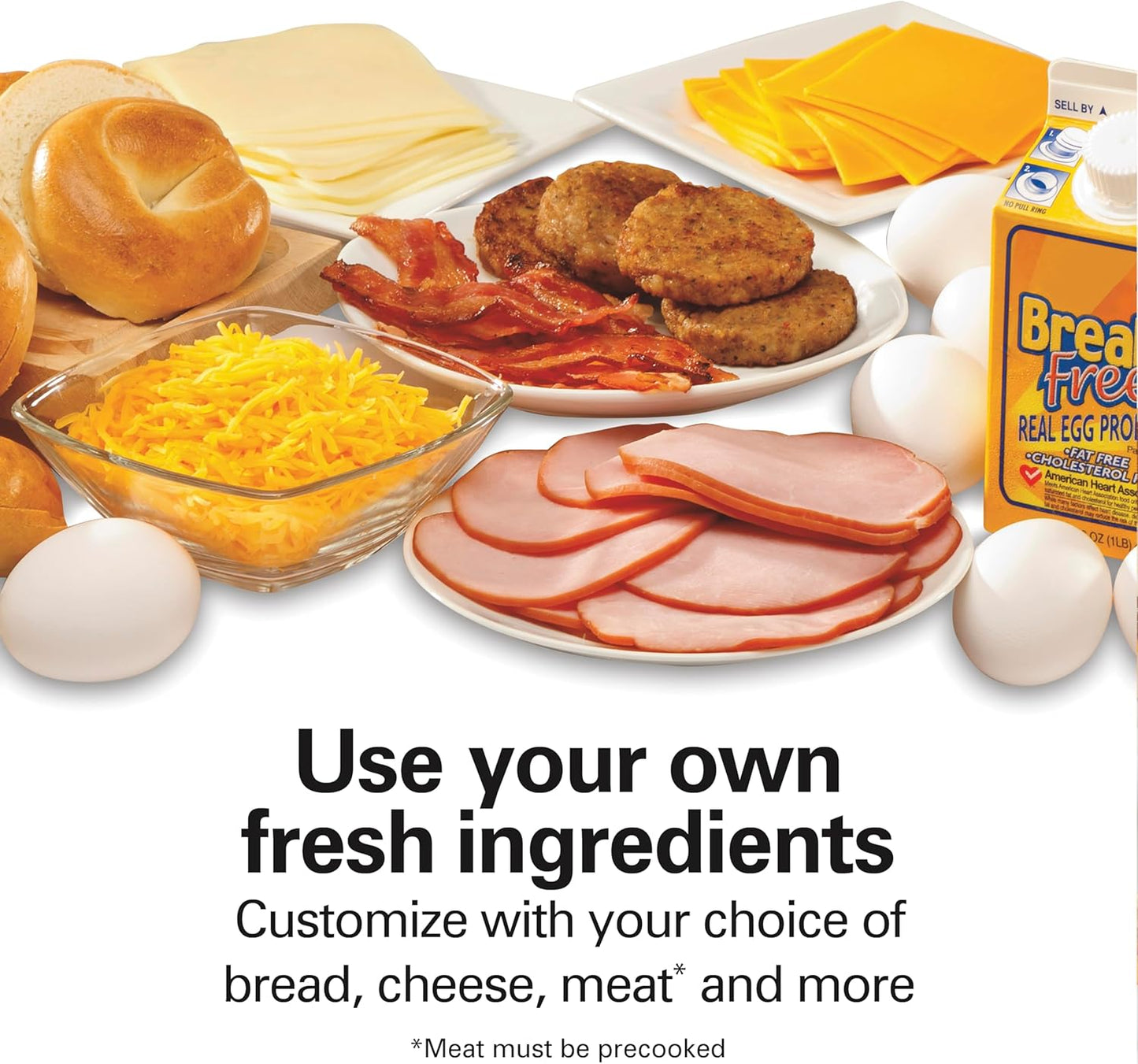 Hamilton Beach Breakfast Sandwich Maker with Egg Cooker Ring, Customize Ingredients, Perfect for English Muffins, Croissants, Mini Waffles, Perfect White Elephant Gifts, Coral (25483)