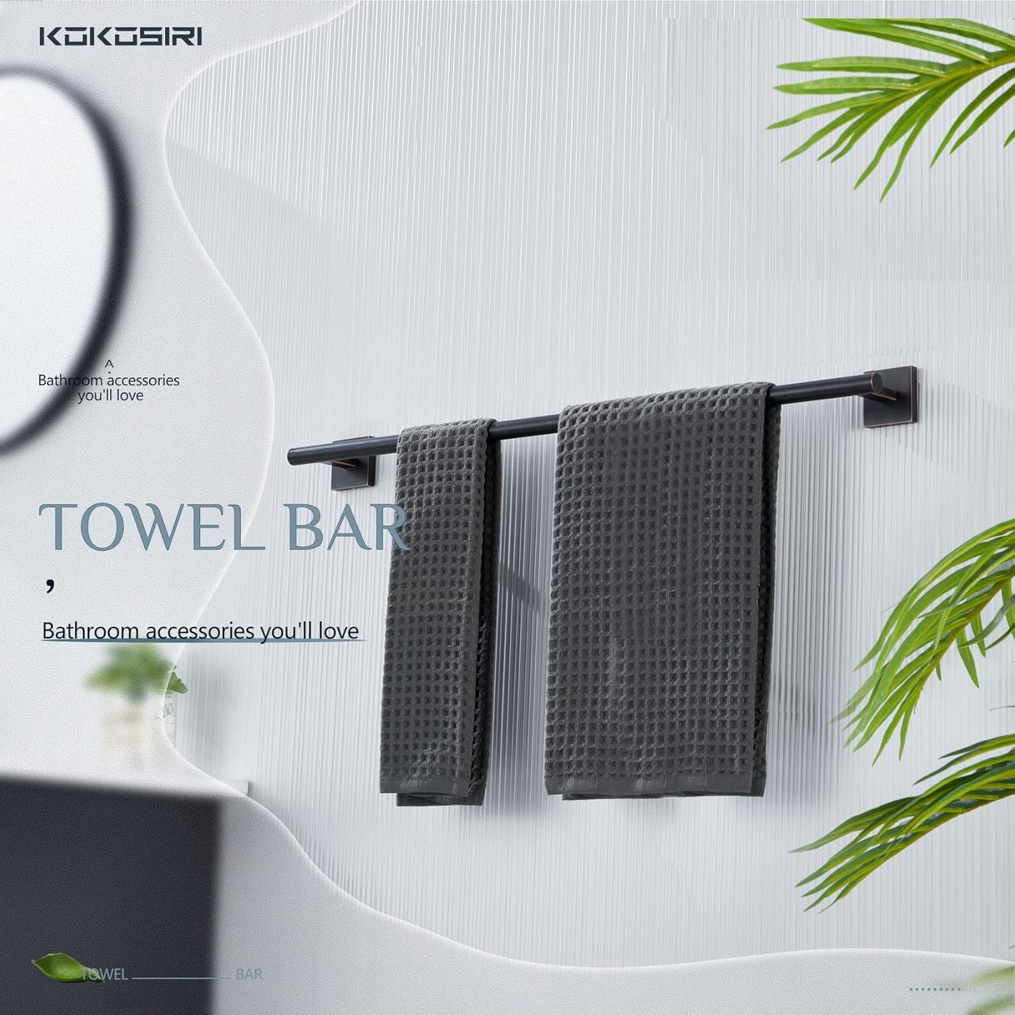 KOKOSIRI Bathroom Towel Bar 32'' Towel Holder for Bath Kitchen Cabinet Towel Rails 32 Inch, 2 Pack Oil Rubbed Bronze Stainless Steel B4005ORB-L32-P2