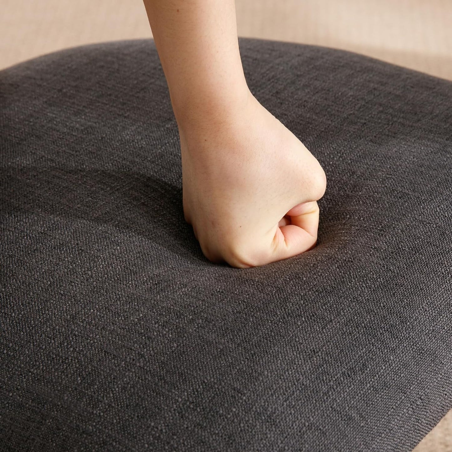 chairus Dining Chairs Set of 4 Linen Fabric Diner Chairs Farmhouse Wood Chairs for Kitchen and Dining Room, Black