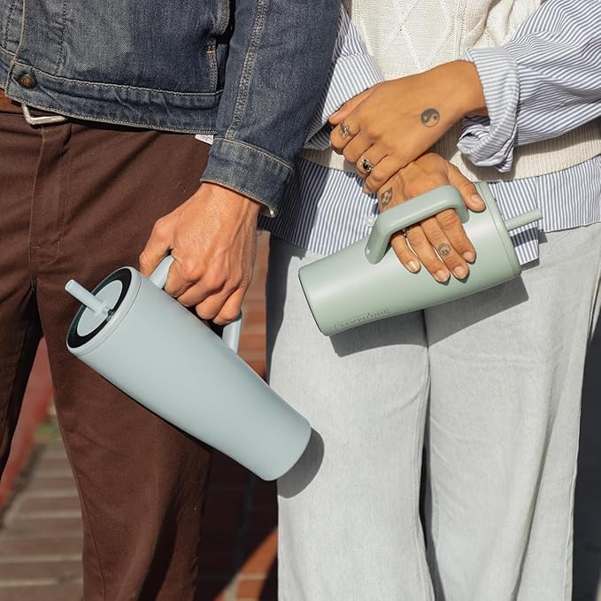 BrüMate Era 30 oz Tumbler with Handle & Straw | 100% Leakproof Insulated Water Bottle Tumbler with Lid & Flexible SoftSip Straw | Made of Stainless Steel | Cup Holder Friendly | 30oz (Navy Polka Dots)