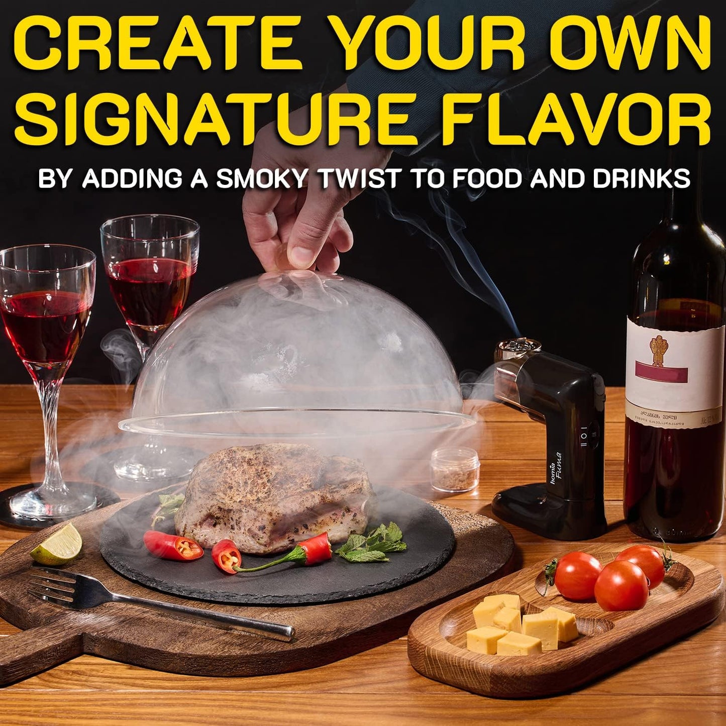 Cocktail Smoker Kit - Whiskey Smoker Kit - Smoke Infuser - Premium Kit, 14 PCS with Accessories and Wood Chips - Indoor Smoker - Gift for Men