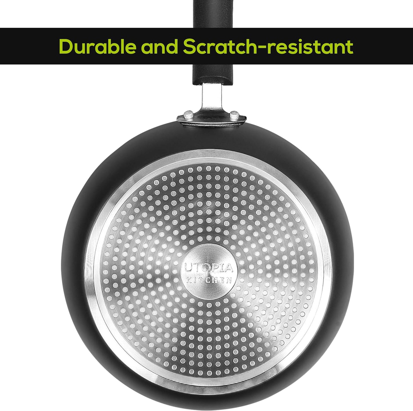 Utopia Kitchen Nonstick Cookware 3 Piece Set, Nonstick Frying Pans with Induction Bottom, 8, 9.5 & 11 Inches Frying Pans with Bakelite Handles, PFOA Free, Black