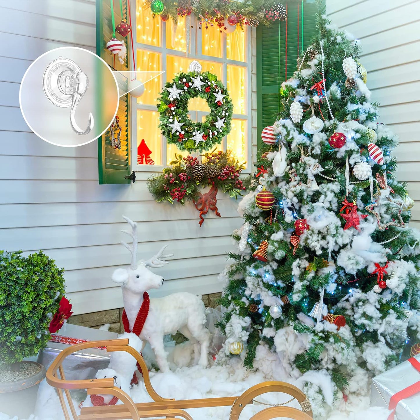 VIS'V Suction Cup Hooks, Small Shower Suction Hooks with Wipes, Heavy Duty, Removable and Reusable, Clear, 6 Pcs