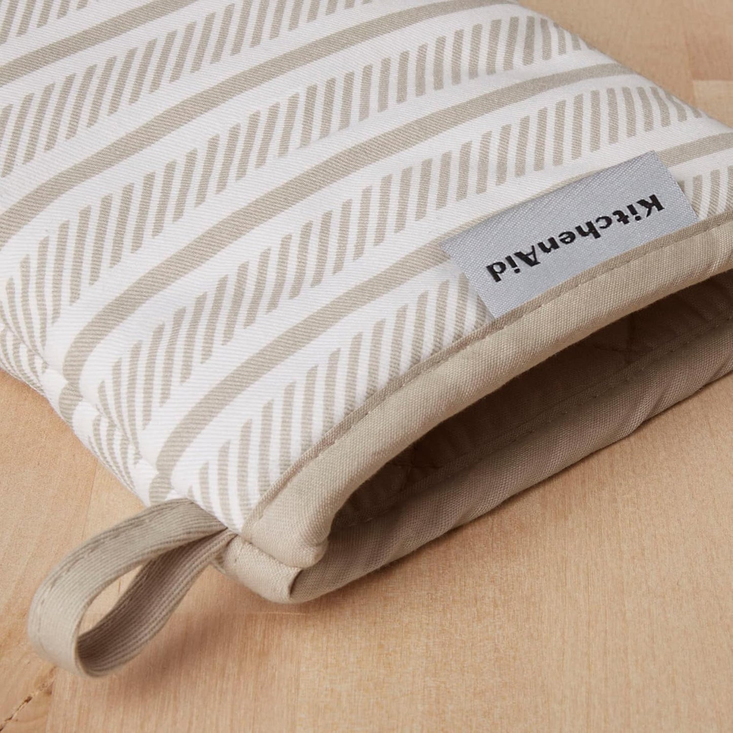 KitchenAid Albany Mini Oven Mitt 2-Pack Set, Milkshake Tan, 5.5"x8"