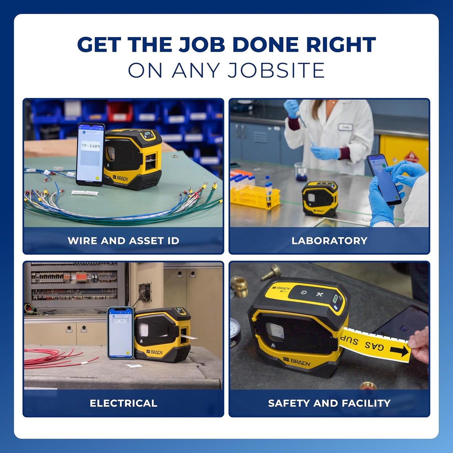 Brady M511 Portable Wireless Industrial Label Printer, Bluetooth Compatible, Li-ion Battery, Military-Grade Shock Resistance, Works with Android and iPhones