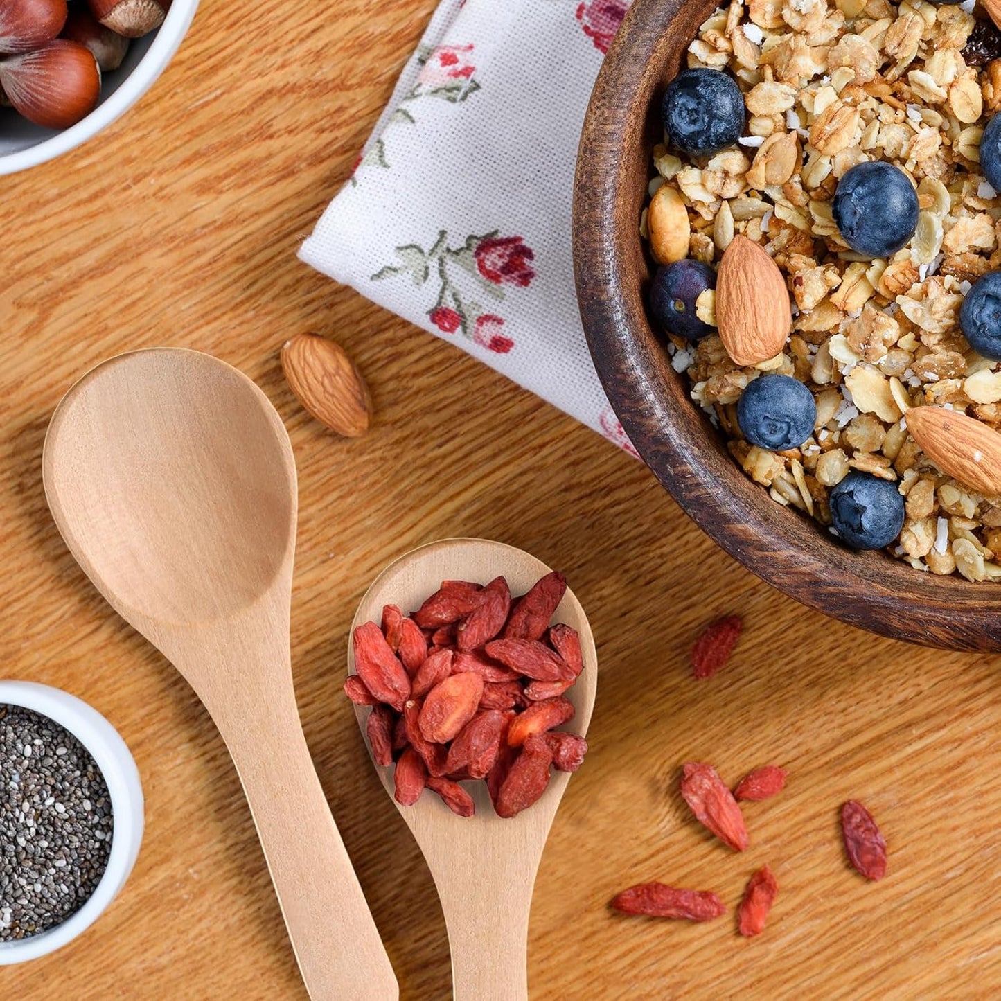 Boao 50 Pcs Small Wooden Spoons, 3.5'' L, Mini Wood Natural Tiny Spoons Wooden Little Teaspoons for Jars Sugar Creamer Honey Spices Salt Kitchen Supplies (Wood Color)