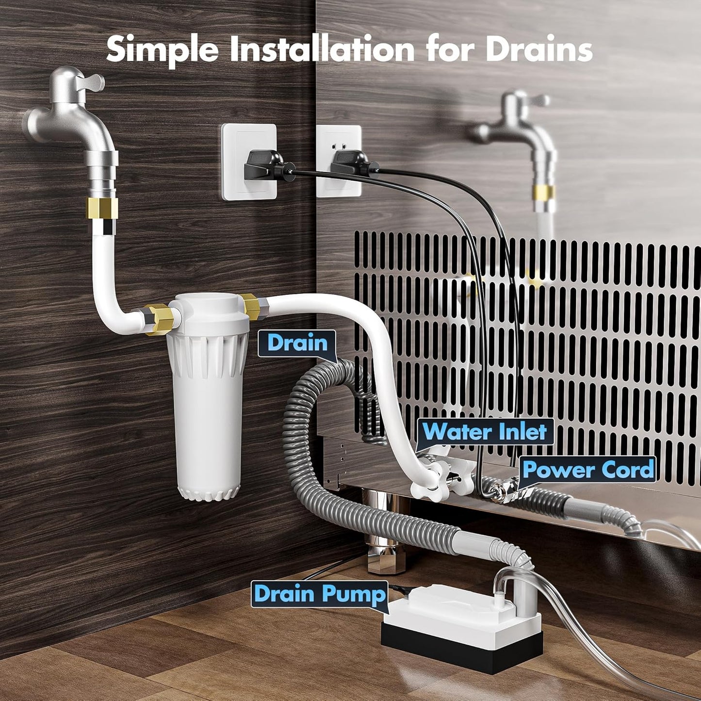 Commercial Ice Maker Machine 200LBS/24H, 26’’ Under Counter Ice Machine with 80LBS Storage Capacity, Stainless Steel Ice Maker for Restaurant/Bar/Home, Air Cooled/Clear Ice Cubes/ETL Approved