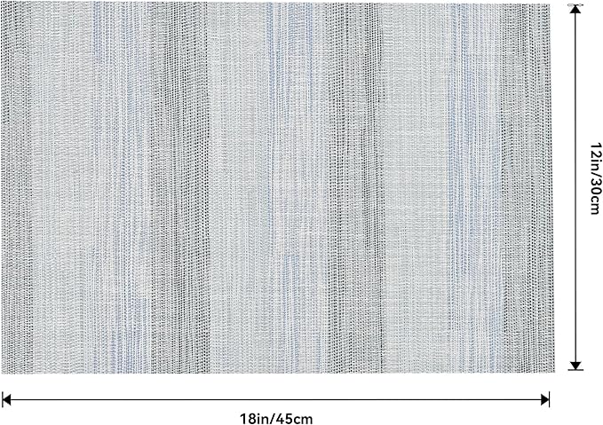 Leetaltree LightSteel Blue Placemats Set of 4 - Heat Resistant Non-Slip Place mats for Dining Table, Washable Durable PVC Vinyl Woven Table Mats(LightSteel Blue, 4)