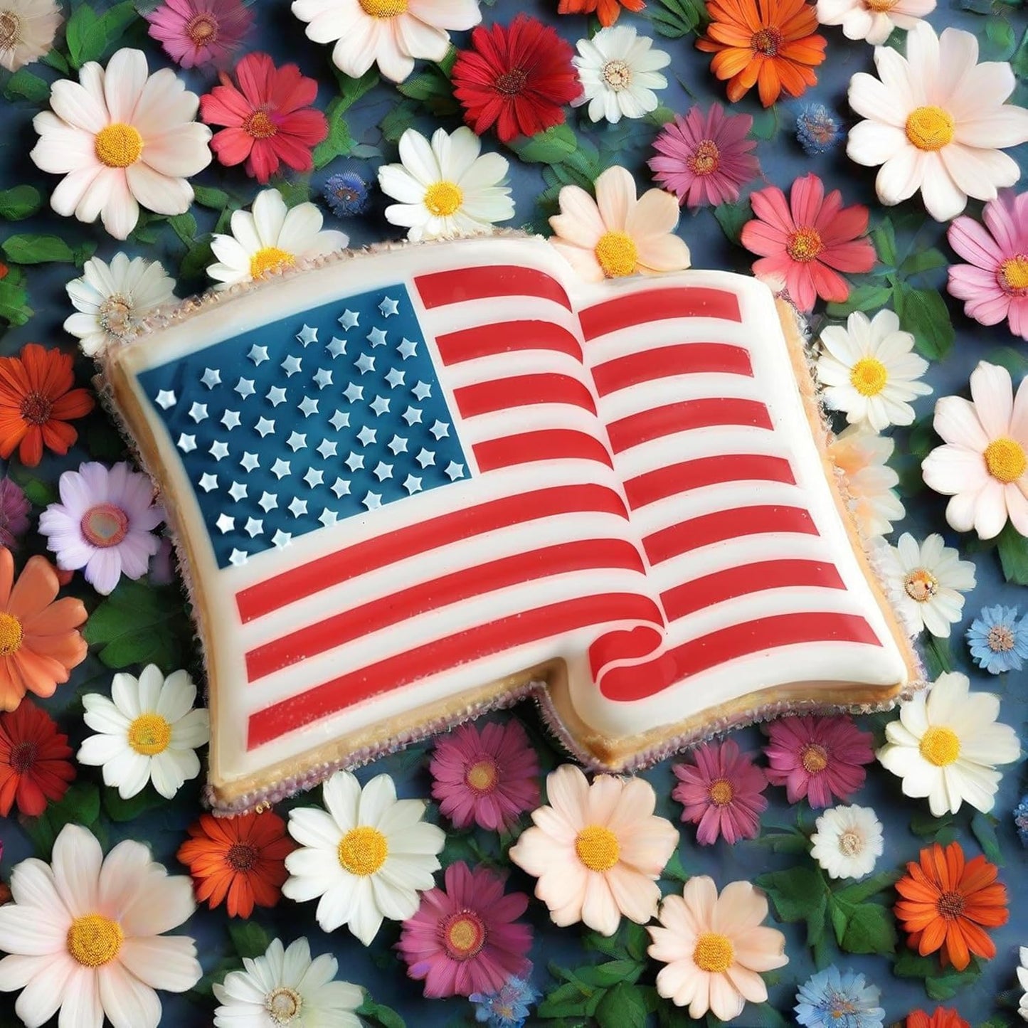 USA Flag Cookie cutter and stencil set Baking stencils and cutters bundle July 4th Independ Independence Day Cookie cutter with stencils Icing stencil and cookie cutter combo(Flag Set)