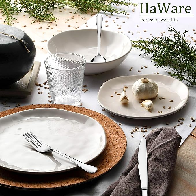 HaWare 20-Piece Silverware Set Service for 4, Stainless Steel Flatware Cutlery Set, Food-Grade Tableware Eating Utensil Set for Home Kitchen, Include Fork Knife Spoon, Mirror Polished, Dishwasher Safe