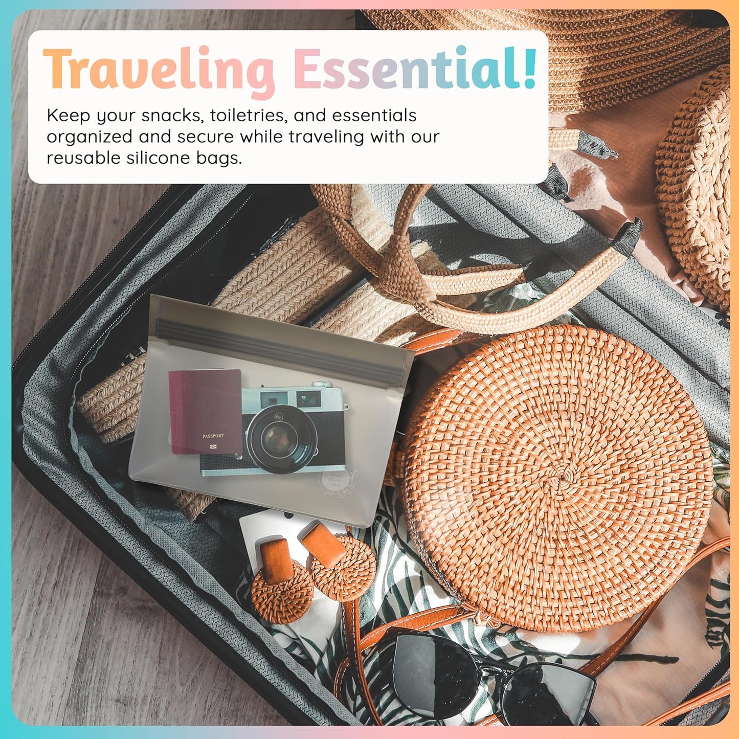 Reusable Silicone Food Storage Bags ā 6-Pack Stand-Up, BPA-Free, Freezer, Dishwasher Safe & Eco-Friendly ā 6 Gallon Bags ā Airtight Leakproof, Organization and Storage Baggies (Grey)