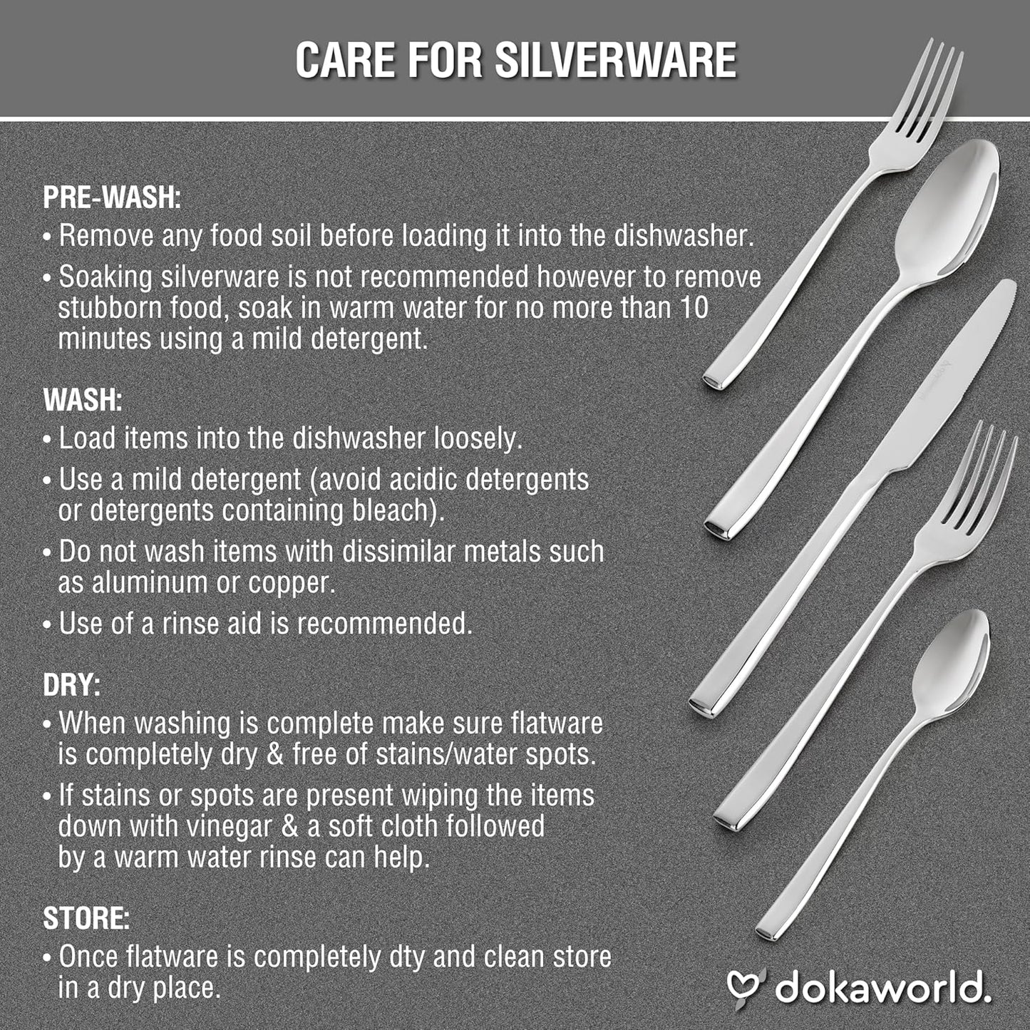 Modern Design Polished Flatware, Silverware Set for 8 persons, 40 Piece - Spoons, Forks, and Knives 18/10 Stainless Steel, Dishwasher Safe