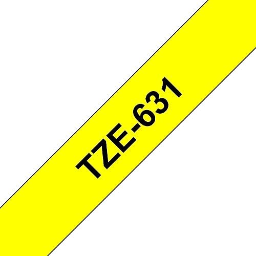 Brother Genuine P-Touch, TZe-6312Pk Tape ½” (12mm) 2-Pack Laminated P-Touch Tape, Black On Yellow Perfect for Indoor Or Outdoor Use, Water Resistant, 26.2 Ft. (8M)