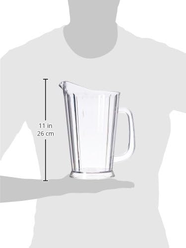 New Star Foodservice 46144 Polycarbonate Plastic Tapered Style Restaurant Water Pitcher, 60-Ounce, Clear