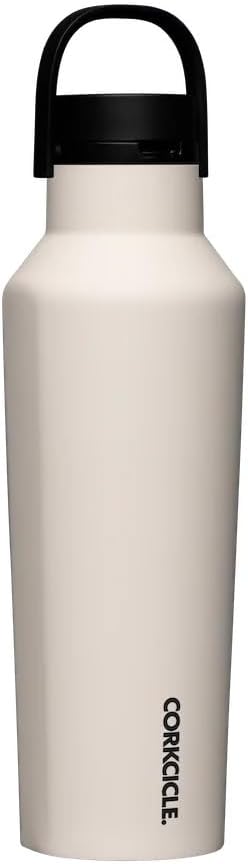 Corkcicle Classic Sport Canteen - Insulated Stainless Steel Water Bottle - Compact & Travel-Friendly - Durable - Dishwasher Safe - BPA Free - Wide Mouth - Non-Slip Silicone Base - 20 oz - Latte
