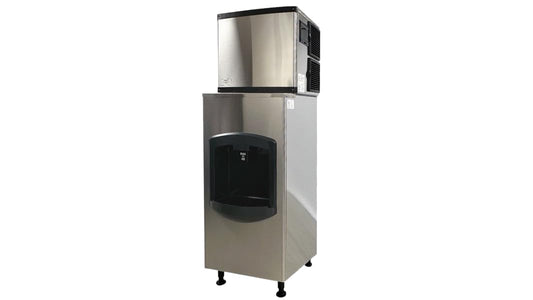 Commercial Ice Maker Machine, 350 lbs Daily Production, Air Cooled, Stainless Steel, 275 lbs Storage HD-130B