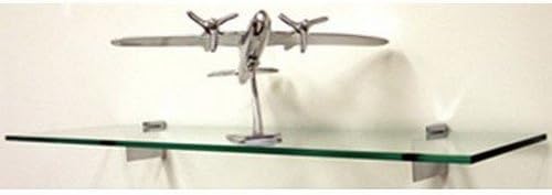 Spancraft Glass R-6x18-Chrome Raven Glass Shelf, 6" x 18", Chrome