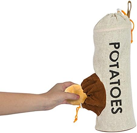 Fresh Fare Double Drawstring Potato Bag, Protects from Light and Delays Spoilage Sprout-Free Vegetable Storage Bag for Potatoes, 5lb Capacity, Beige