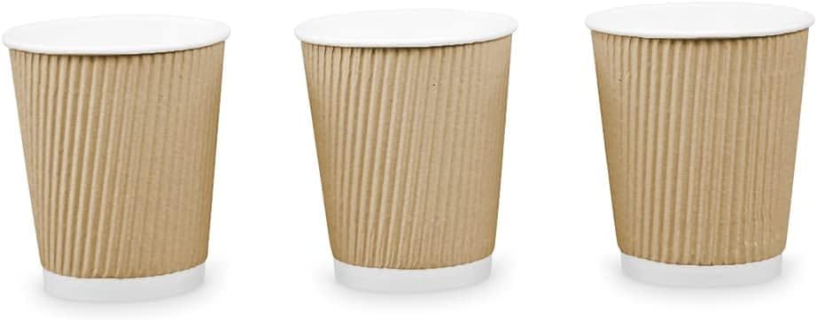Ripple Paper Cups 8 oz 500 Pack for Coffee & Tea Made in USA | Bulk for Home, Office, Restaurants & Coffee Shops | Recyclable, Insulated, & Disposable To-Go Cups for Hot Beverages (8 oz - 500 count)