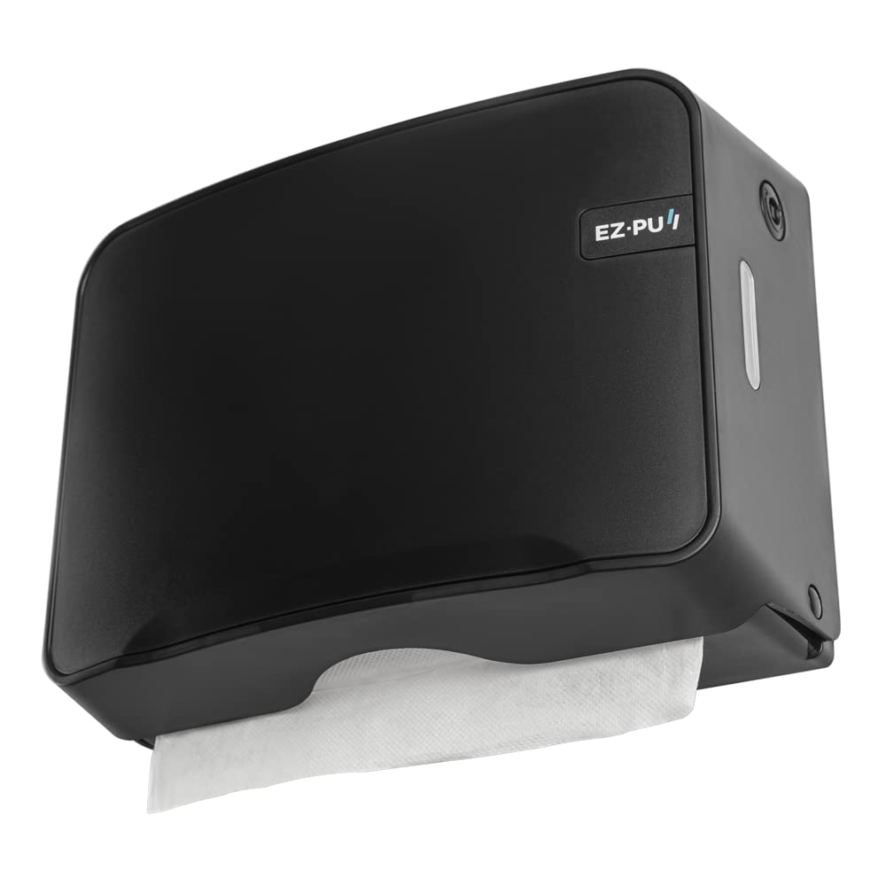 EZbrnd Wall Mount MULTIFOLD Paper Towel Dispenser for Kitchen/Bathroom/Office/RV/Airbnb, Black, 3200B-EZ