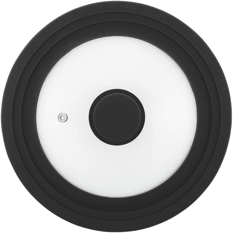 Universal Lid for Pots,Pans And Skillets,HR Huare Technology Tempered Glass with Heat Resistant Silicone Rim,Dishwasher Safe,Fit Cookware 11”,12”, 12.5”, Black,1 Pack