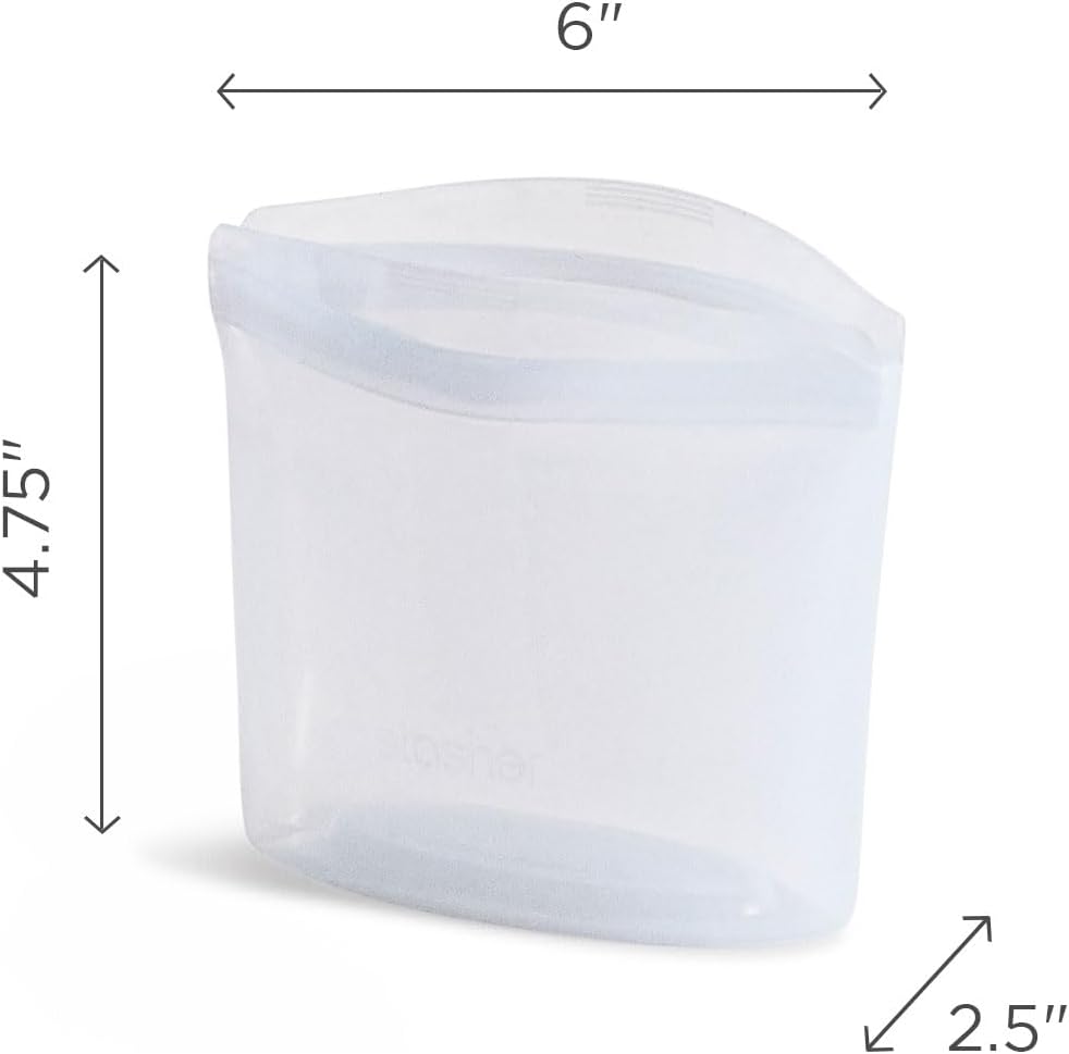 Stasher Premium Silicone Reusable Food Storage Bowl, Clear, Microwave, Sous Vide, Dishwasher, Oven and Freezer Safe, BPA Free, Leak-free, Eco-friendly, 1-Cup Bowl