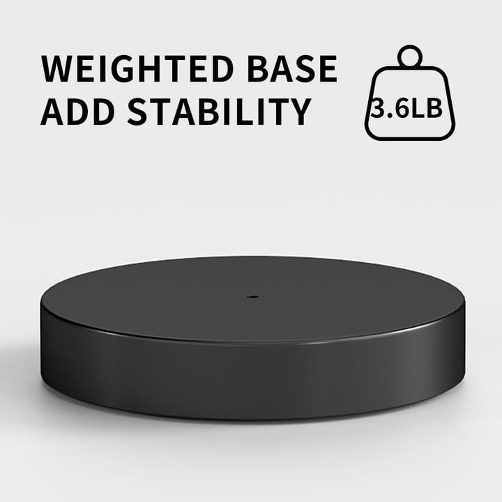 Paper Towel Holder Countertop, Black Paper Towel Holder with Weighted Base Non Slip, Standing Paper Towel Roll Holder for Kitchen Bathroom, Easy One-Handed Operation, Stainles Steel (Matte Black)