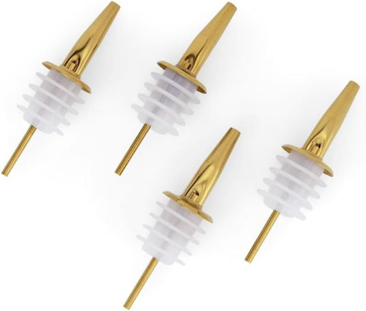 Molimoli Pour Spout Made of Stainless Steel with Automatic Anti-Oxidation Mechanism, Bottle Pourers for Alcohol and Liquor, Olive Oil Dispenser Spout, Wine Pourer Spout,Pack of 4,Gold