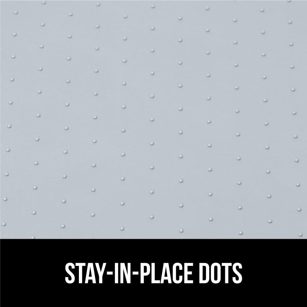 GORILLA GRIP Waterproof Silicone Under Sink Mat with Raised Lip for Kitchen and Bathroom, 28 x 22 in, Cabinet Shelf Liner Stay in Place Mats Dishwasher Safe Drawer Liner, Organizer Tray, Light Grey