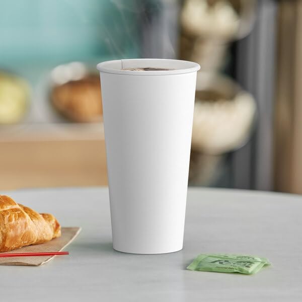 Siptown 20 oz 200 Pack Disposable Paper Cups for Hot Drinks, Coffee, & Tea | Made in USA (20 oz - 200 count)