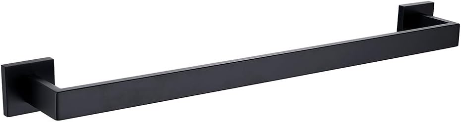 TASTOS 23.6 Inch Black Single Towel Bar Rack, SUS 304 Stainless Steel Bathroom Towel Bar Heavy Duty Towel Holder Kitchen Towel Rod, Wall Mount with Screws Towel Bar Rod Matte Black Finish