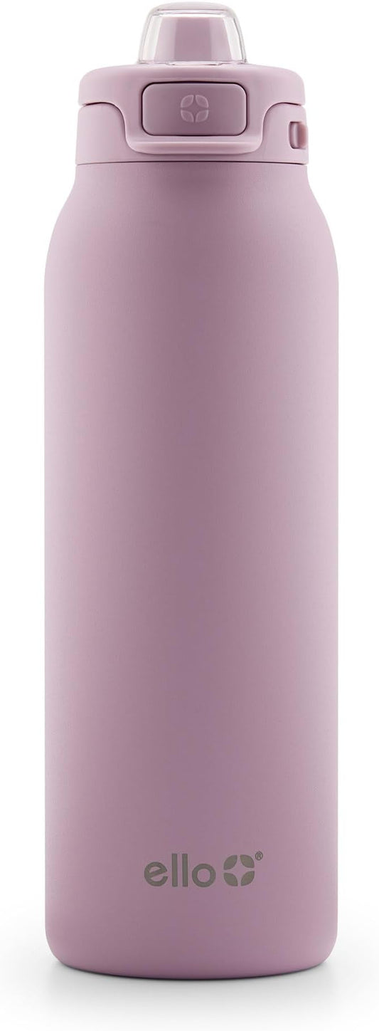 Ello Pop & Fill Stainless Steel Water Bottle with Quick Fill Technology, Double Walled Vacuum Insulated Metal, Leak Proof Locking Lid, Sip & Chug, BPA Free, Holiday Gift for Him Her, 22oz, 32oz, 40oz