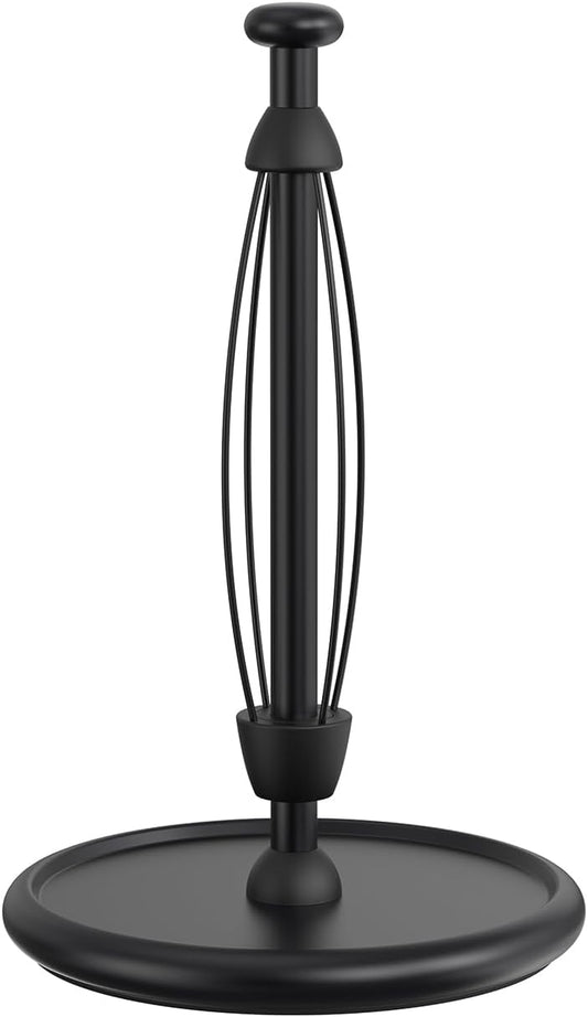 VEHHE Paper Towel Holder Countertop with Weighted Base, One-Handed Tear Paper Towel Holder with Damping Function and EVA Non-Slip Pad for Bathroom and Kitchen