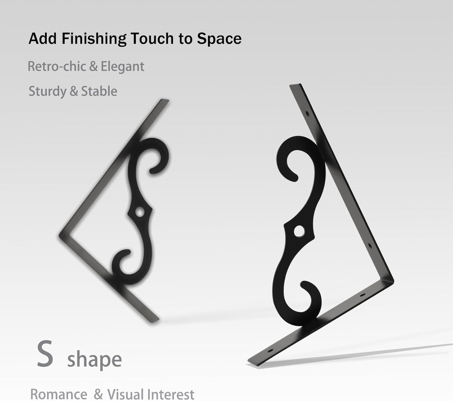 DINZI LVJ Long Wall Shelves, 23.6 Inch Large Floating Shelves Set of 2, Wide Display Shelf Wall Mounted with Brackets, Easy Hanging for Living Room, Toilet, Office, Bedroom, White