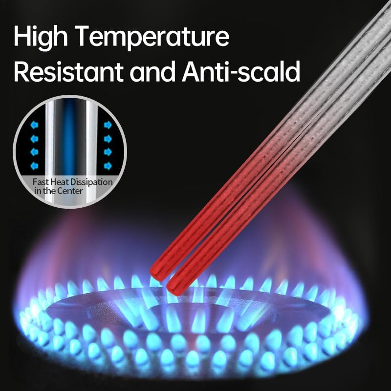 Pure Titanium Chopsticks,Reusable Chop sticks, Dishwasher safe Japanese Korean Camping Chopsticks, Lightweight Travel Chop Sticks (2 Pairs)